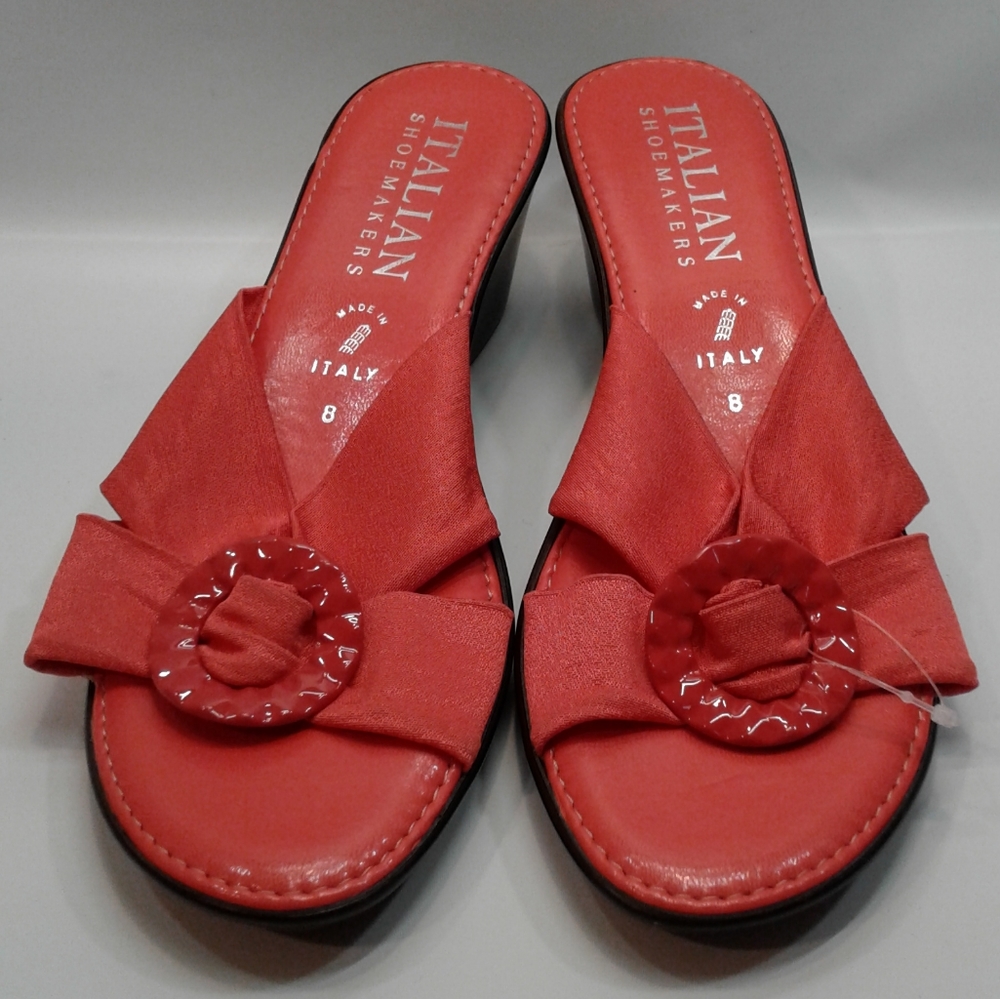 Italian Shoemakers sz 8 melon wedge sandals